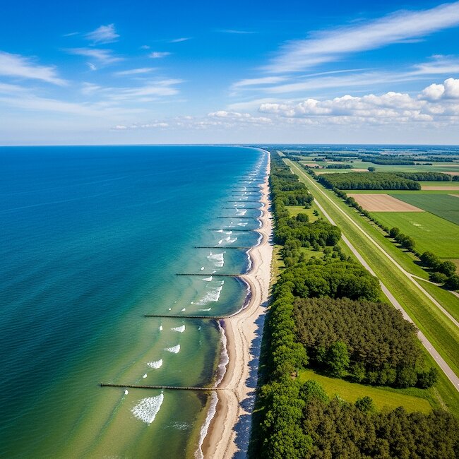 Luftaufnahme von Kellenhusener Strand