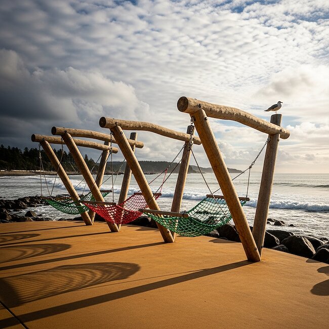 Hängematten am Strand von Kellenhusen