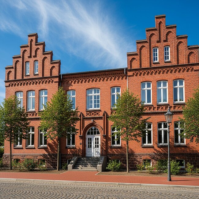 Historische Backsteinhäuser in Ribnitz-Damgarten