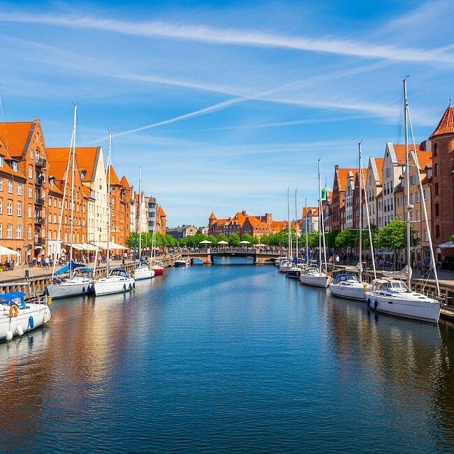 Altstadt von Stralsund im Sommer