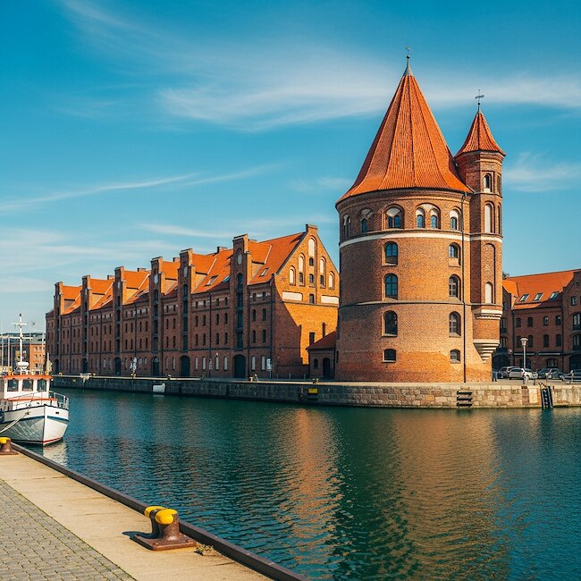 Lotsenhaus im Hafen von Stralsund