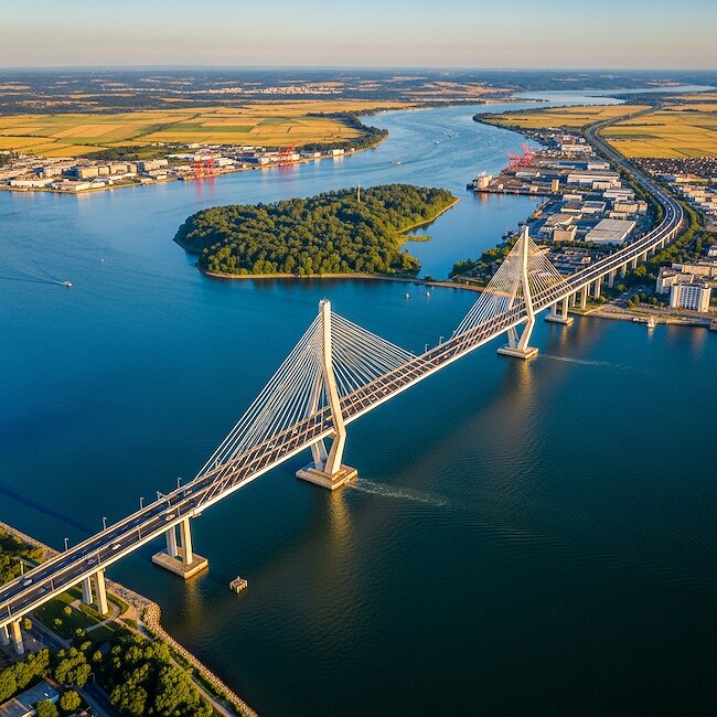 Brücke nach Rügen bei Stralsund