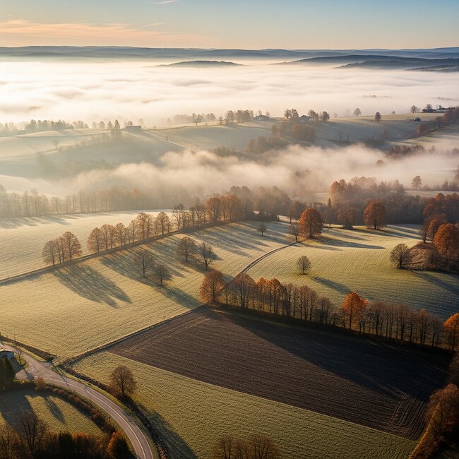 Herbstnebel über der Schwäbischen Alb