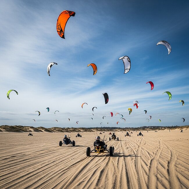 Kitebuggies am Strand von St. Peter-Ording