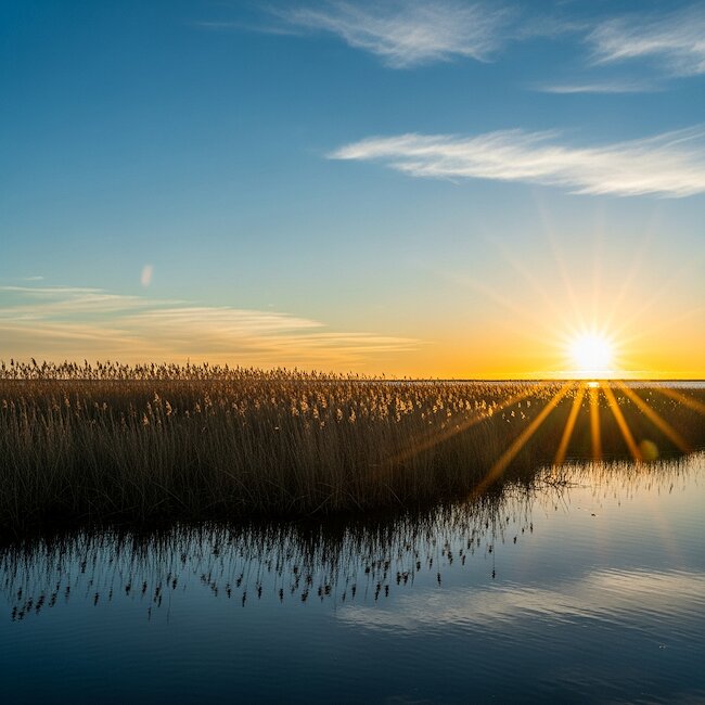 Bodstedter Bodden bei Sonnenuntergang