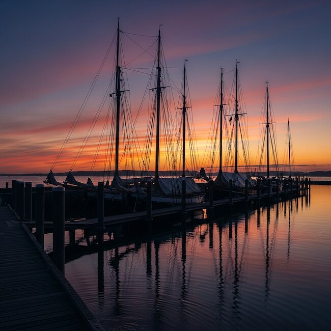 Marina von Wendtorf bei Sonnenuntergang Marina von Wendtorf bei Sonnenuntergang
