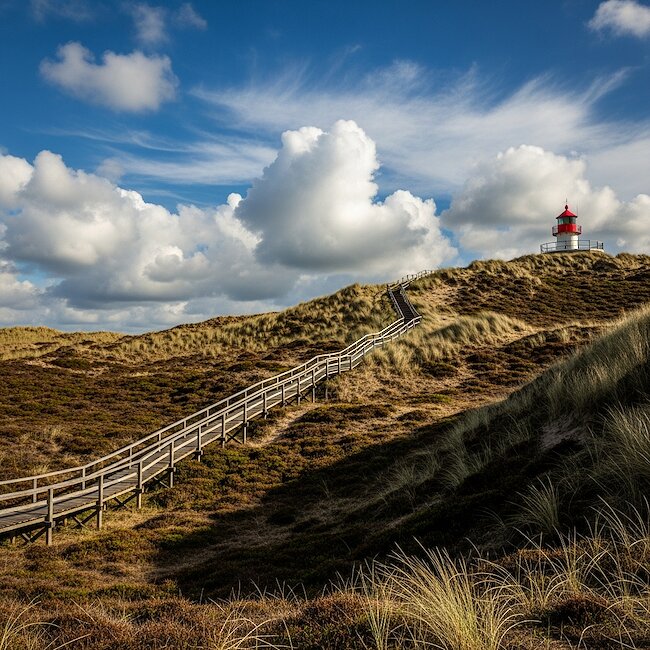 Weg zum Leuchtturm in Norddorf Weg zum Leuchtturm in Norddorf