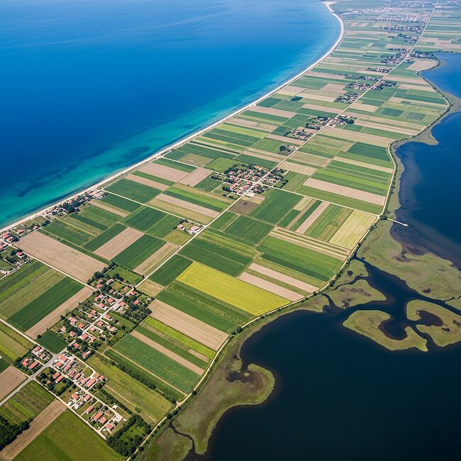 Luftaunahme der Insel Poel