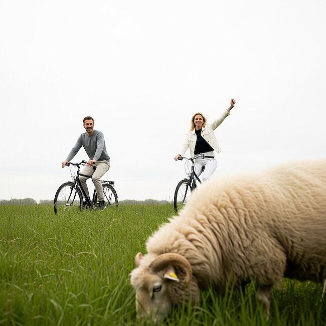 Radtour auf dem Deich