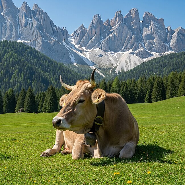 Kuh auf Weide im Allgäu
