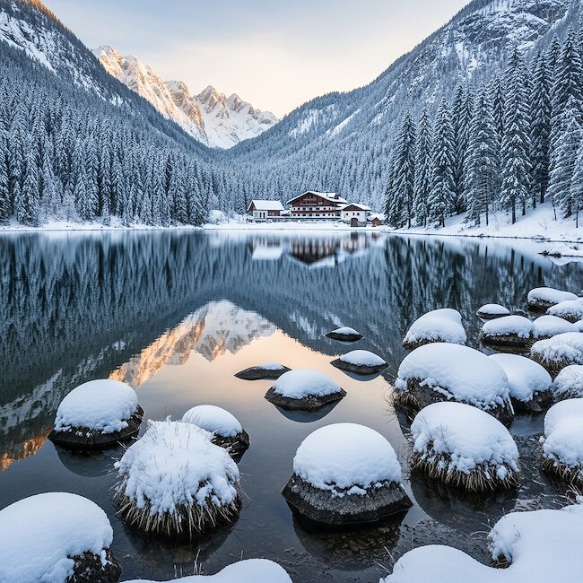 Christlessee bei Oberstdorf im Winter Christlessee bei Oberstdorf im Winter