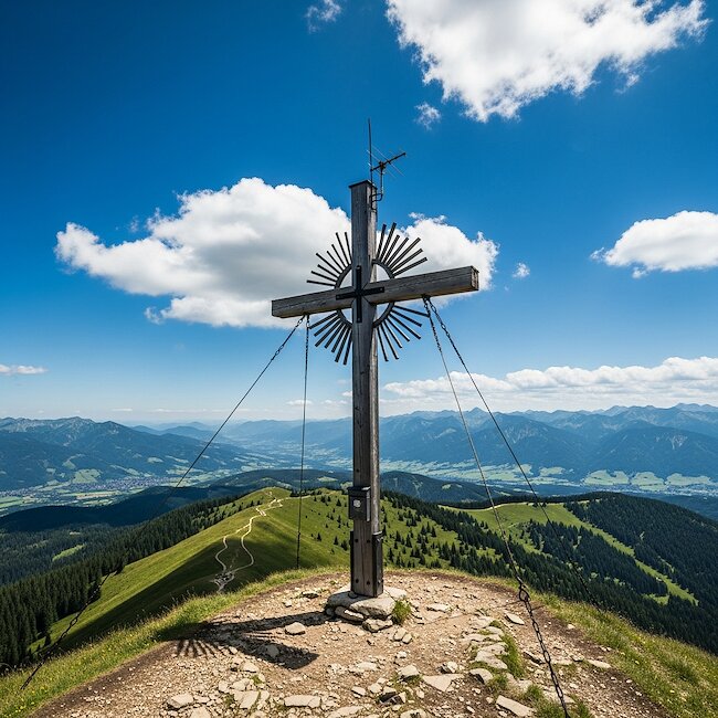 Panorama auf dem Sonnenkopf bei Fischen im Allgäu