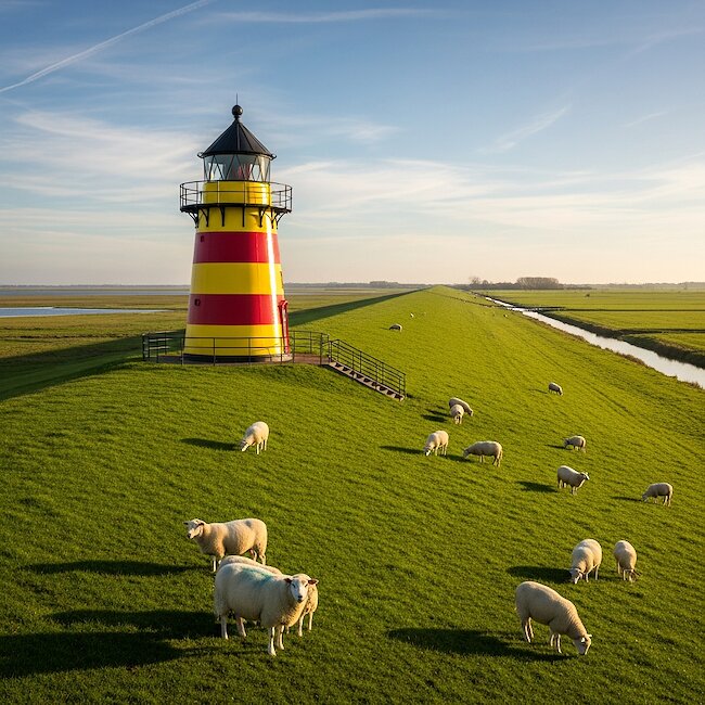 Leuchtturm an der Ostfriesischen Küste
