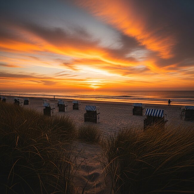 Sonnenuntergang am Meer in Ostfriesland
