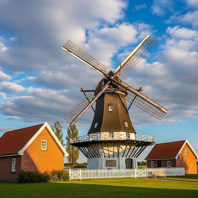 Windmühle in Werdum in Ostfriesland