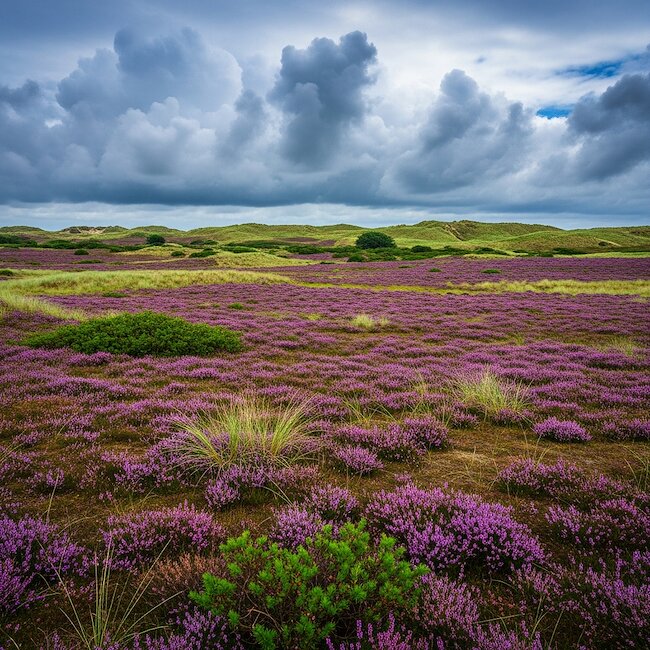 Blühende Heide auf Amrum