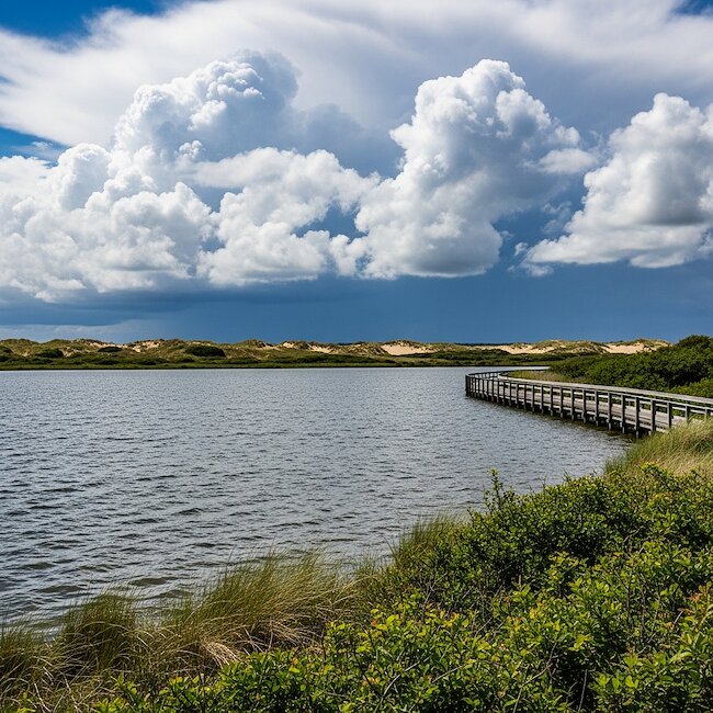 Wanderweg am Wriakhörn See auf Amrum