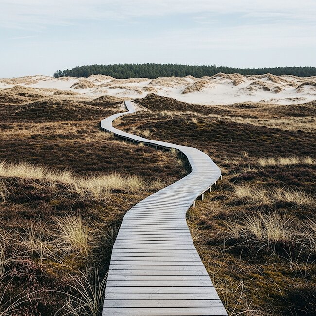 Wanderweg durch die Dünenlandschaft Amrums