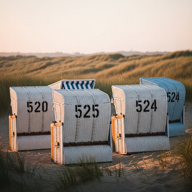 Strandkörbe am Strand von Föhr Strandkörbe am Strand von Föhr