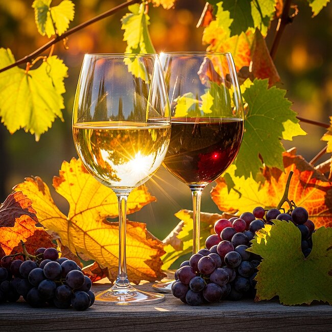 Weinprobe im Herbst