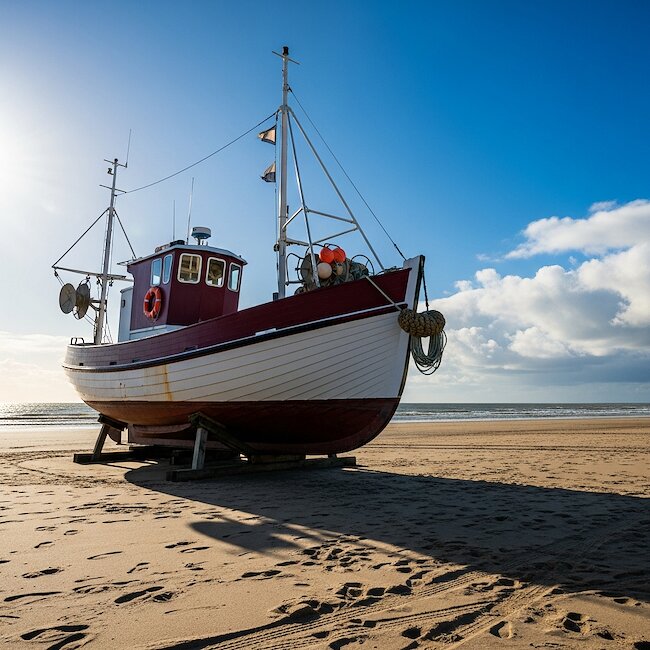 Fischerboot am Stand von Koserow