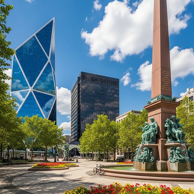 Panorama vom Augustusplatz in Leipzig