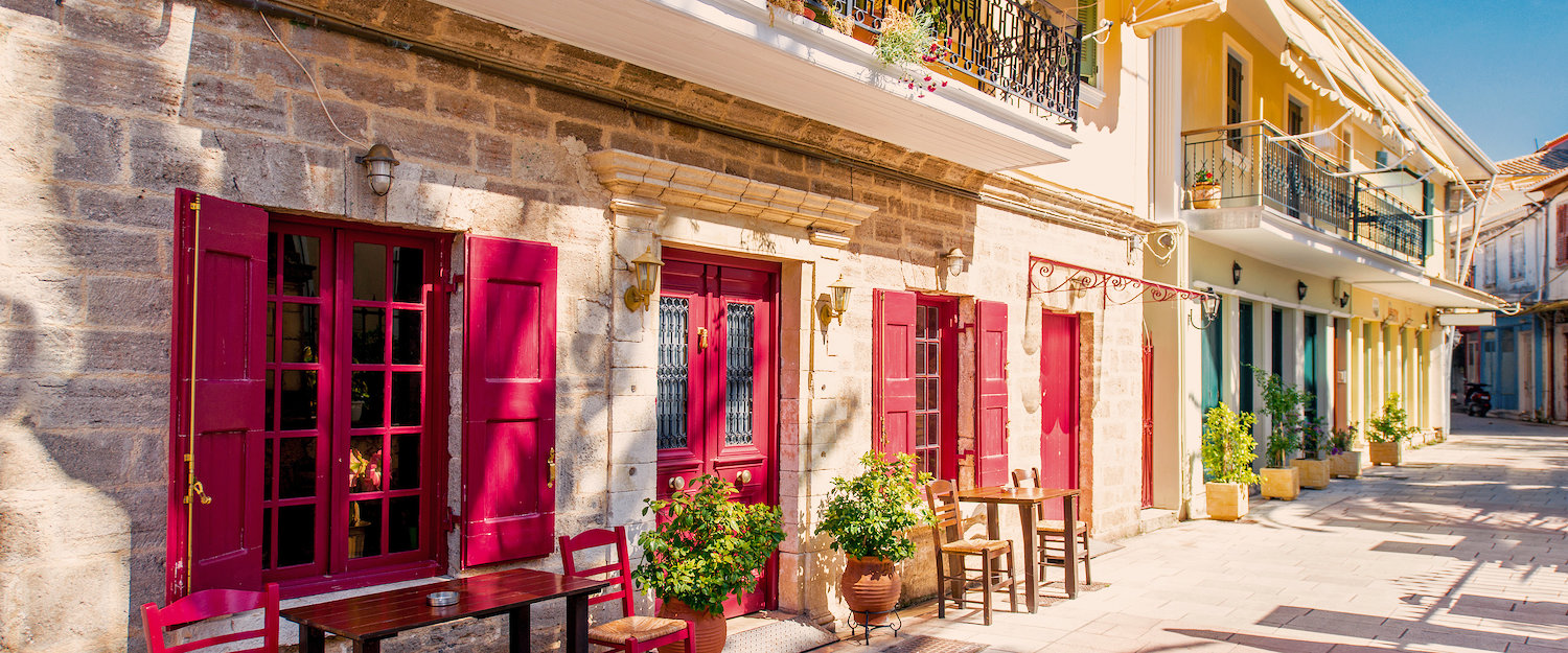 Old town of the island capital Lefkada