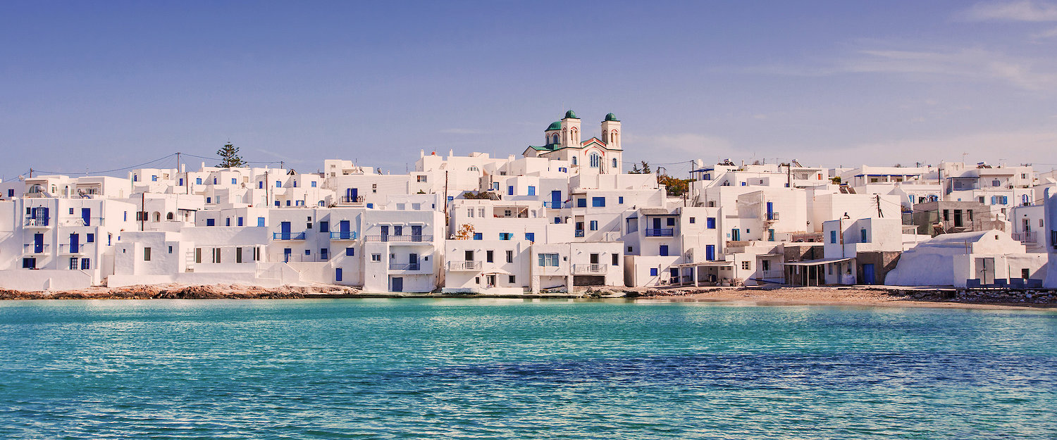 Picturesque white village Naoussa on Paros