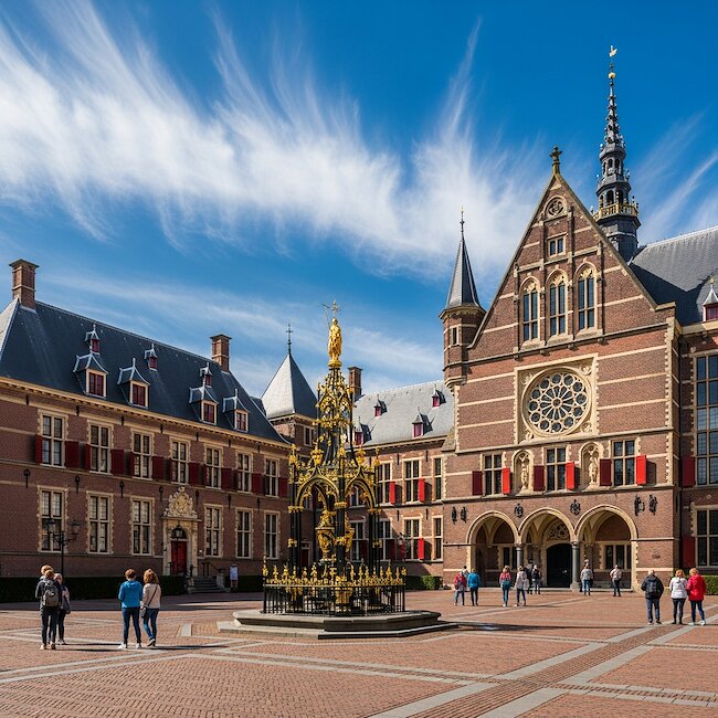 Rittersaal und Fontäne in Den Haag