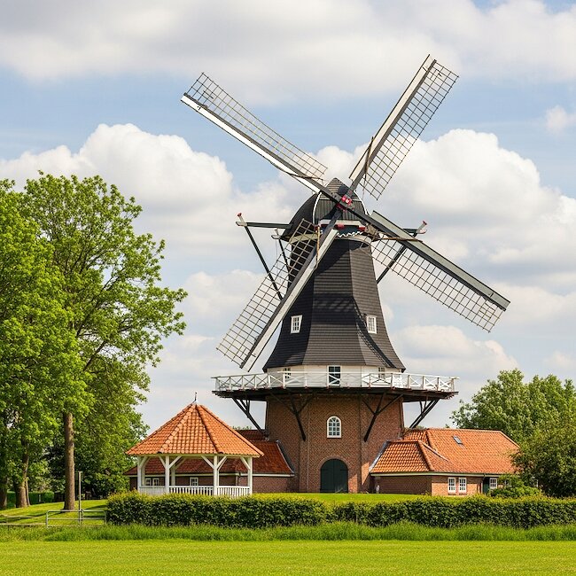 Windmühle Rhaude an der Mühlenstraße in Ostfriesland
