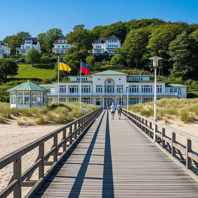 Blick von der Seebrücke in Göhren auf Rügen