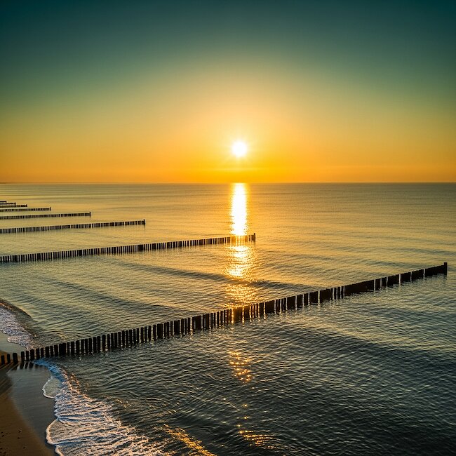 Sonnenuntergang am Strand von Glowe
