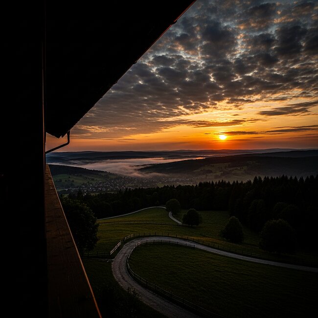 Sonnenaufgang am Chiemsee nahe Grassau