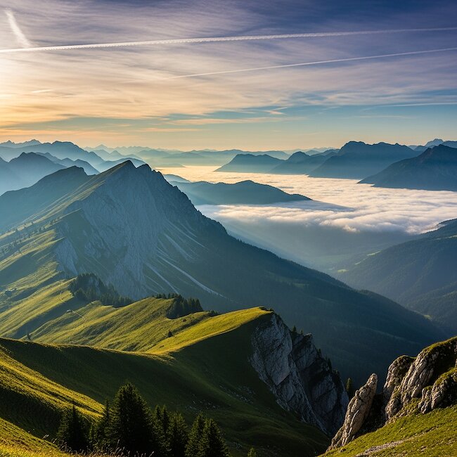 Blick über die Chiemgauer Alpen
