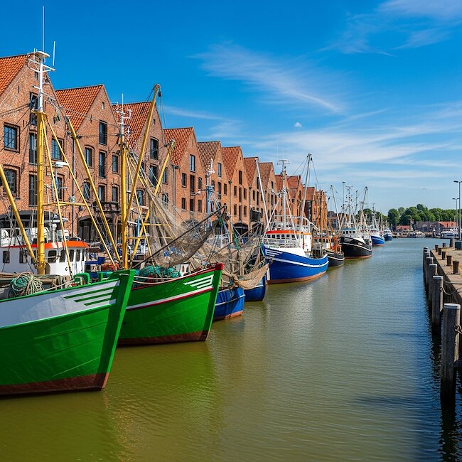 Fischkutter im Hafen von Neuharlingersiel