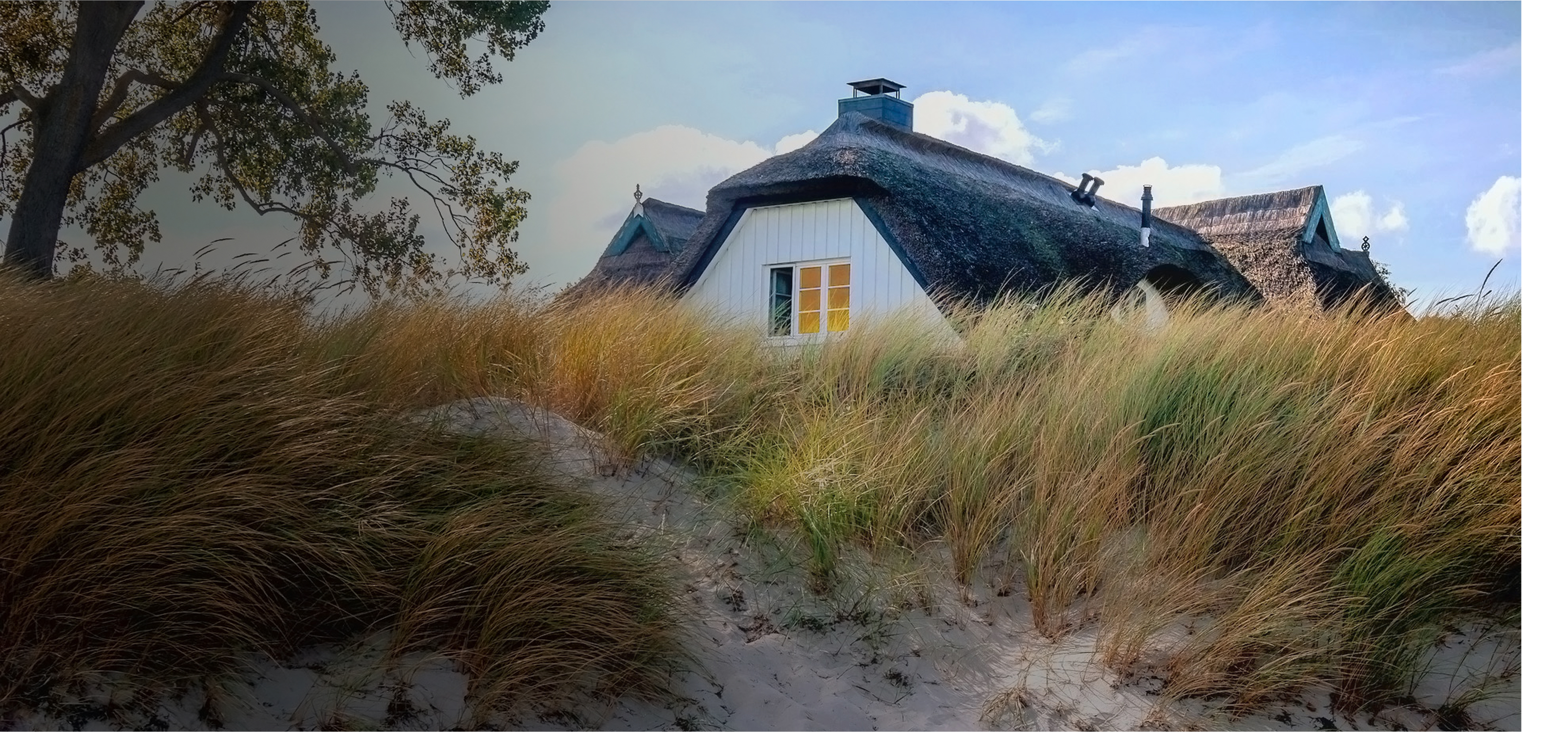 A cozy traditional vacation house at the baltic sea in Germany in the dunes
