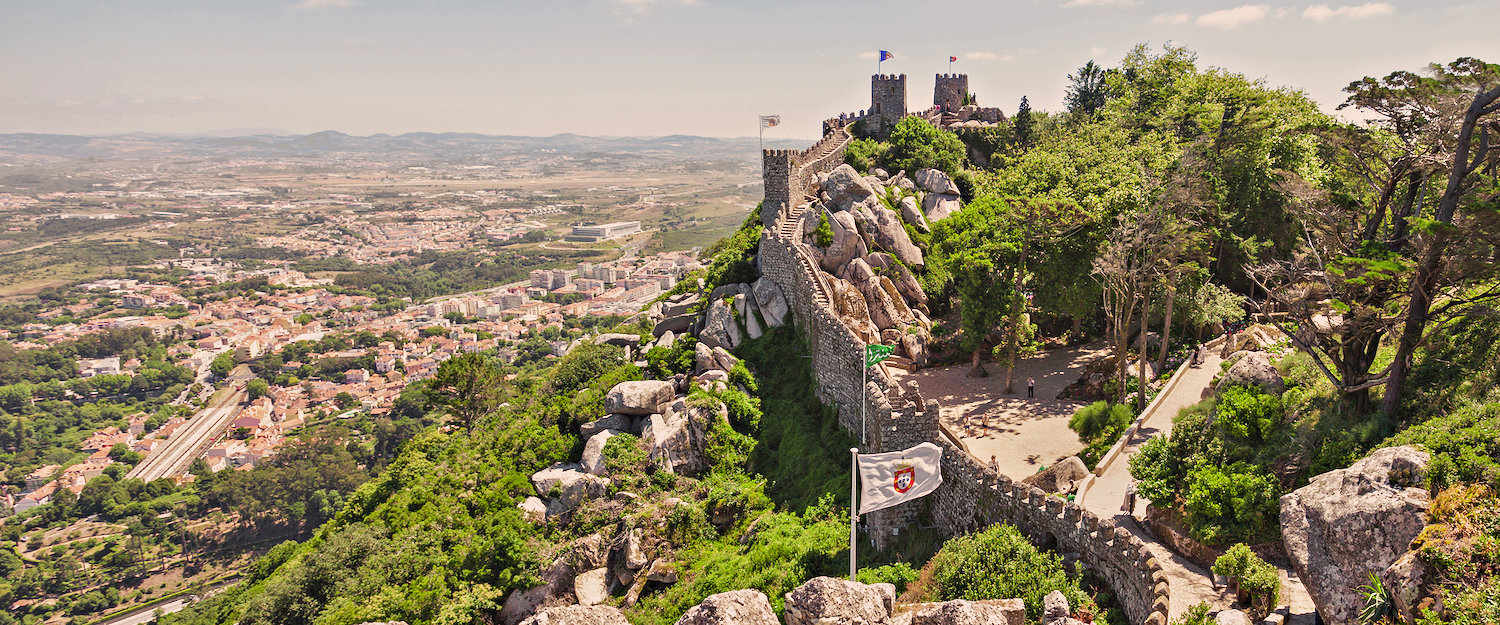 Vista del Castelo dos Mouros, en Sintra