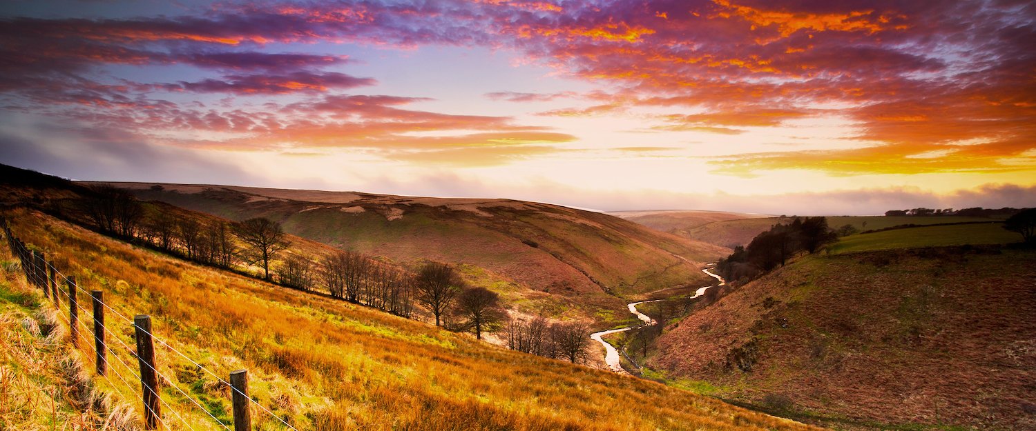 The colourful landscape of Exmoor National Park The colourful landscape of Exmoor National Park