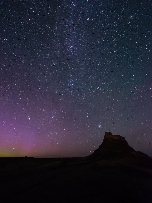 Lindisfarne Castle and spangled sky
