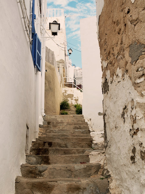 Las calles con sus casas blancas
