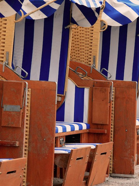 Typische Strandkürbe in Büsum