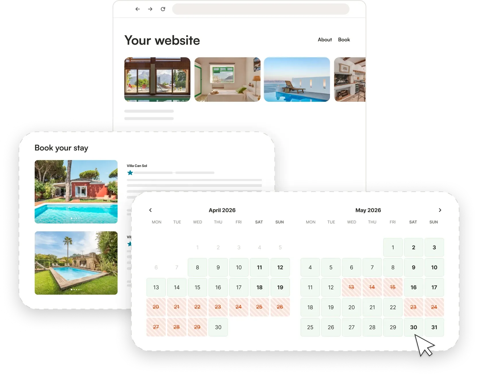 Keep your website, add our booking module