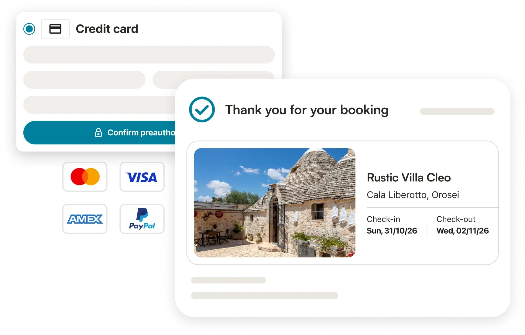 Secure payments, confirmations, and smart discounts
