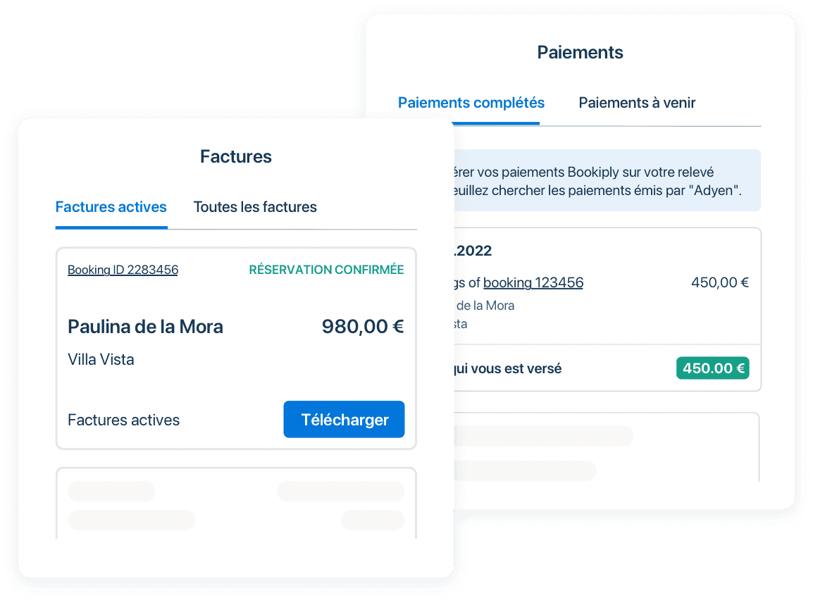 Aperçu des factures dans le compte Holidu