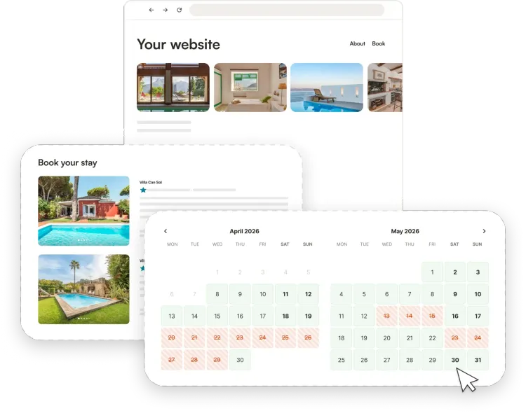 Behoud uw eigen website, voeg onze boekingsmodule toe