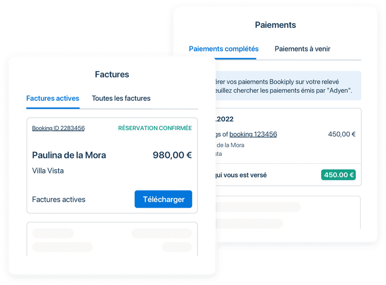 Aperçu des factures dans le compte Holidu