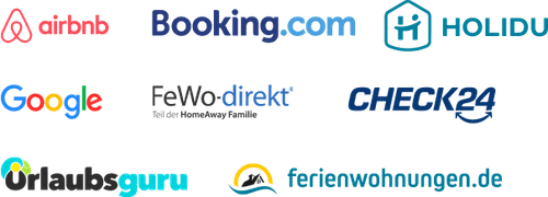 Supported Holidu Channels: Airbnb, Booking.com, Holidu, Google, fewo-direkt, Check24, Urlaubsguru, ferienwohnungen.de