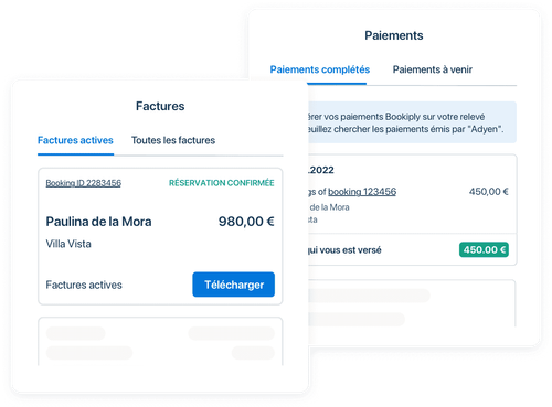 Aperçu des factures dans le compte Holidu