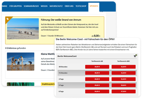 Angebote digital sichtbar und buchbar