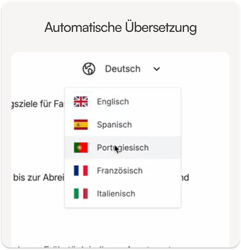 Mehrsprachige Oberflächen für internationale Gäste